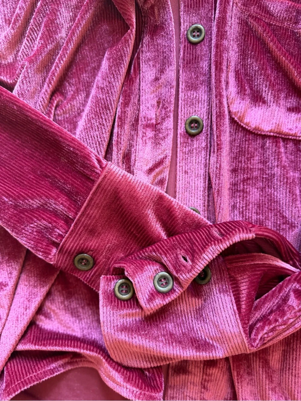 Free People Velvet Corduroy Matching Set Berry Pink Size Small